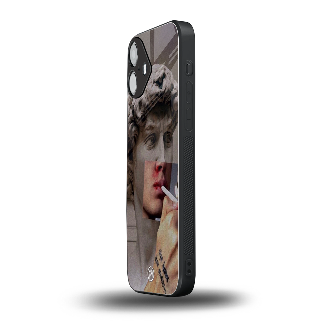 sculpted smoke back phone cover | glass case for iphone 16 plus