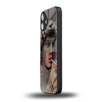 sculpted smoke back phone cover | glass case for iphone 16 plus