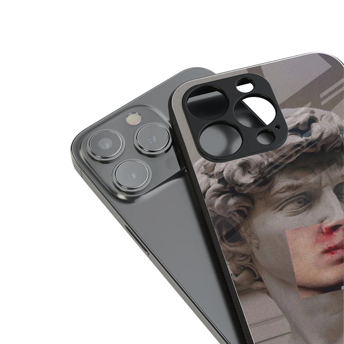 sculpted smoke back phone cover | glass case for iphone 13 pro max