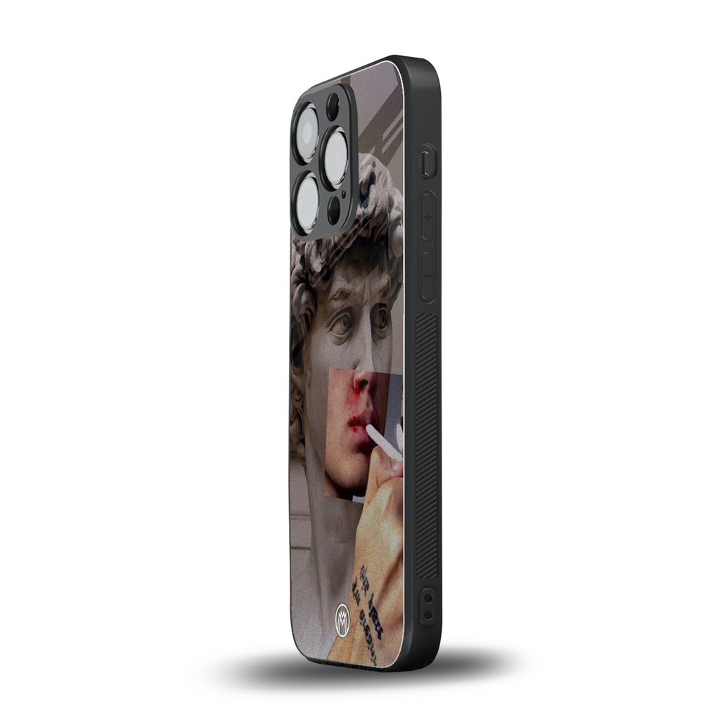 sculpted smoke back phone cover | glass case for iphone 16 pro