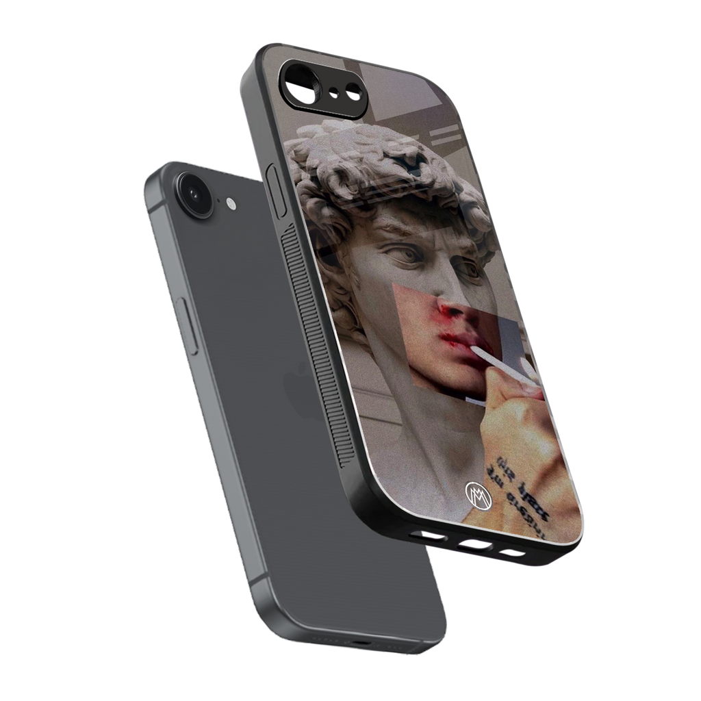sculpted smoke back phone cover | glass case for iphone 16e