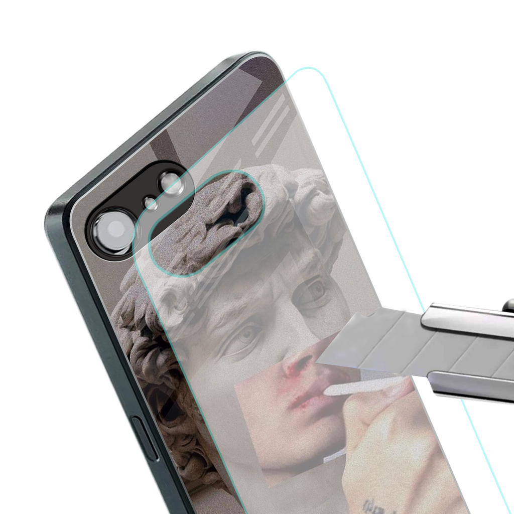 sculpted smoke back phone cover | glass case for iphone 16e