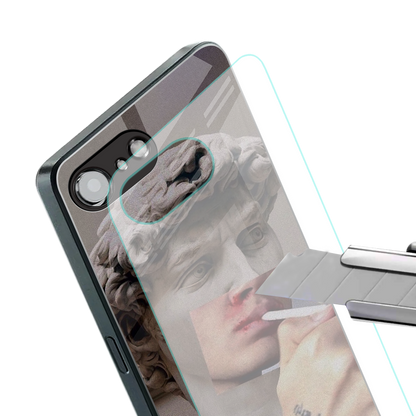 sculpted smoke back phone cover | glass case for iphone 16e