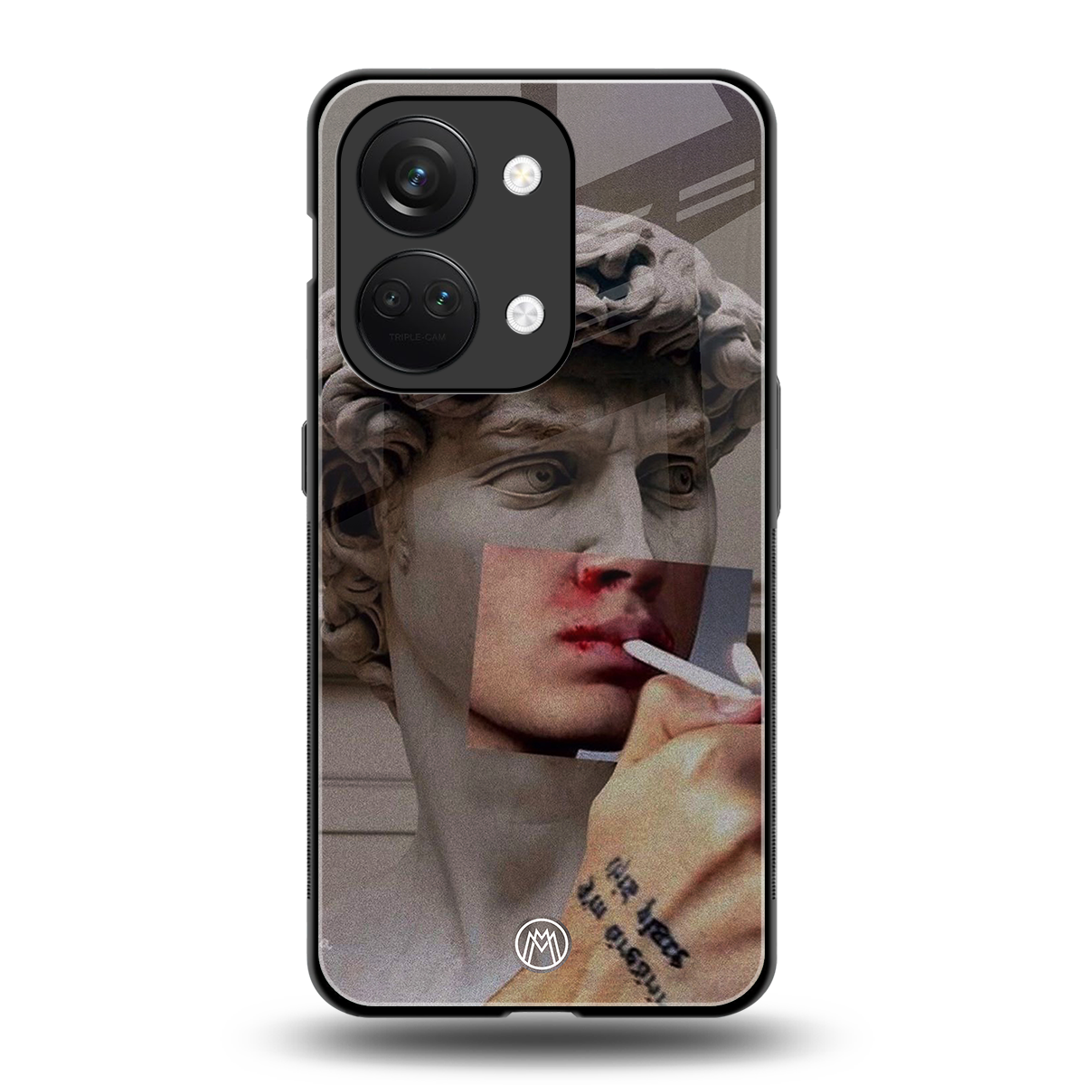 sculpted smoke back phone cover | glass case for oneplus nord 3