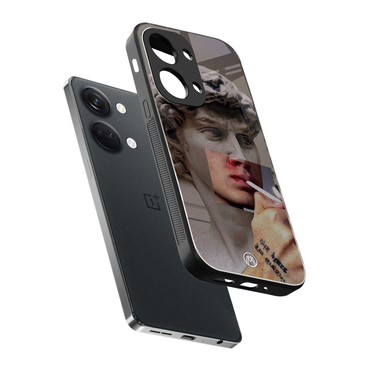 sculpted smoke back phone cover | glass case for oneplus nord 3