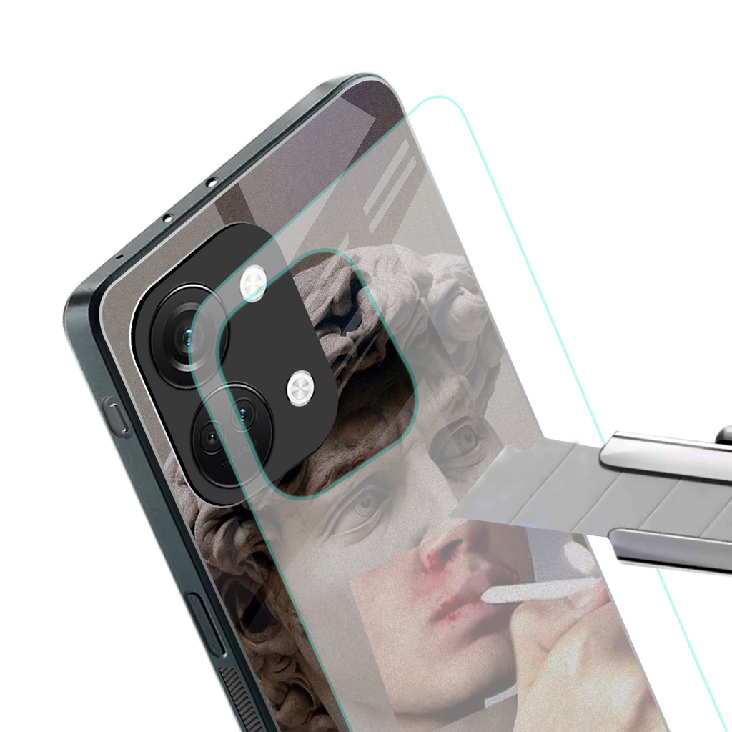 sculpted smoke back phone cover | glass case for oneplus nord 3