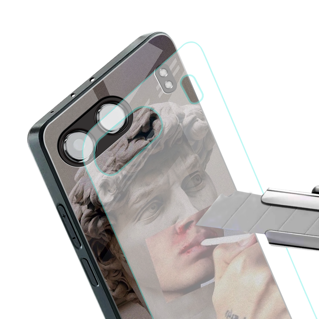 sculpted smoke back phone cover | glass case for oneplus nord 4