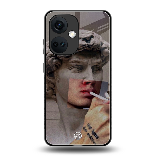 sculpted smoke back phone cover | glass case for oneplus nord ce 3