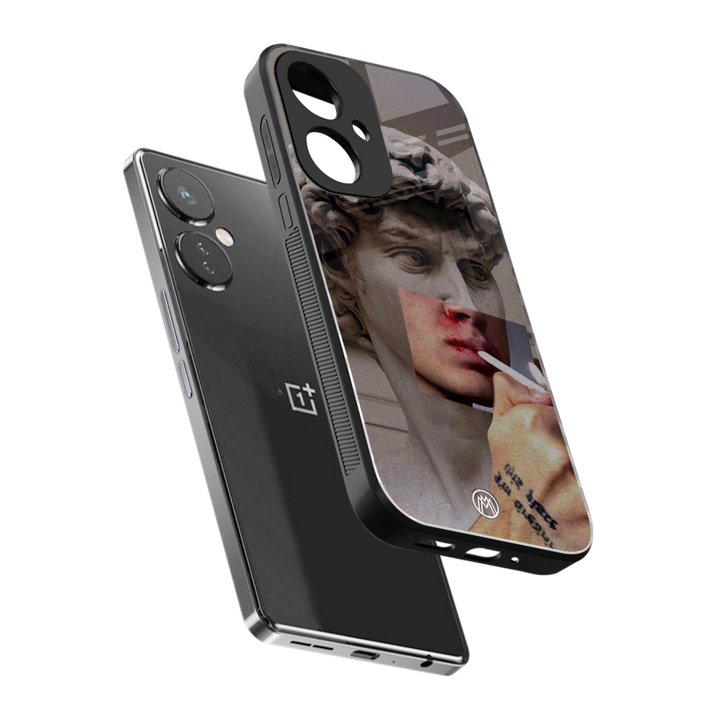 sculpted smoke back phone cover | glass case for oneplus nord ce 3