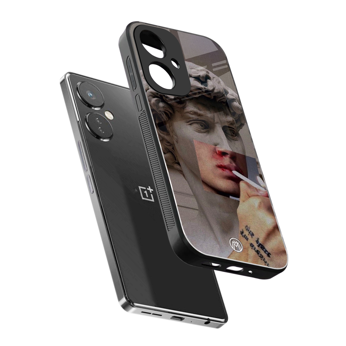 sculpted smoke back phone cover | glass case for oneplus nord ce 3