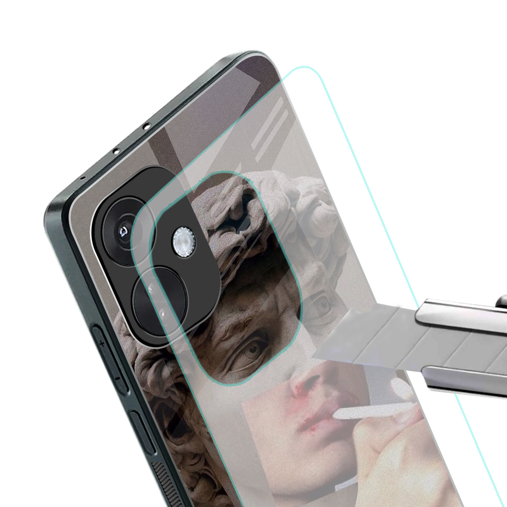 sculpted smoke back phone cover | glass case for oneplus nord ce 3