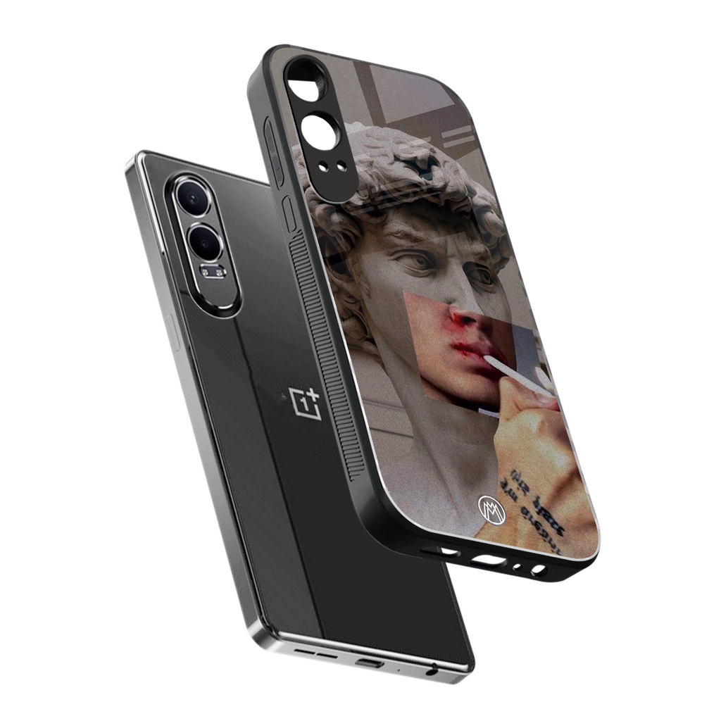 sculpted smoke back phone cover | glass case for oneplus nord ce 4 lite