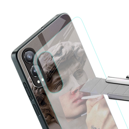 sculpted smoke back phone cover | glass case for oneplus nord ce 4 lite