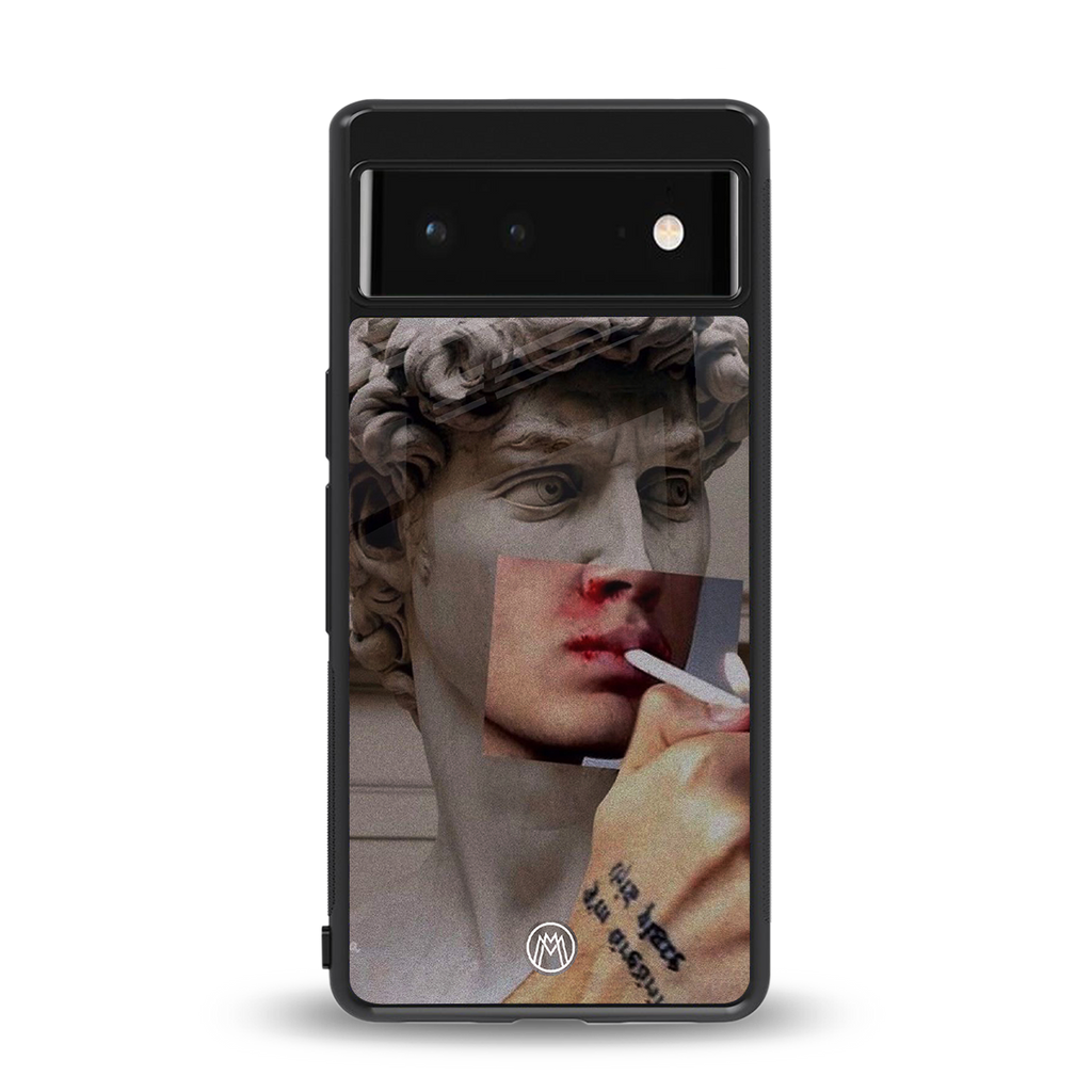 sculpted smoke back phone cover | glass case for google pixel 6