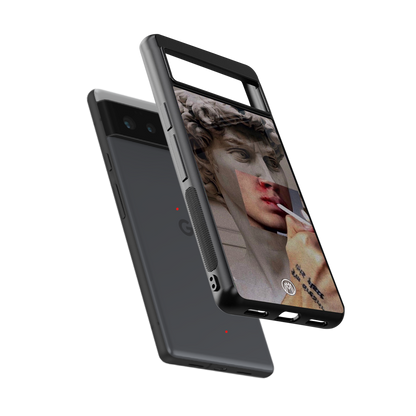 sculpted smoke back phone cover | glass case for google pixel 6