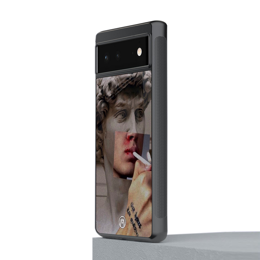sculpted smoke back phone cover | glass case for google pixel 6