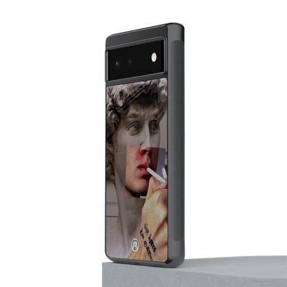 sculpted smoke back phone cover | glass case for Google Pixel 6A