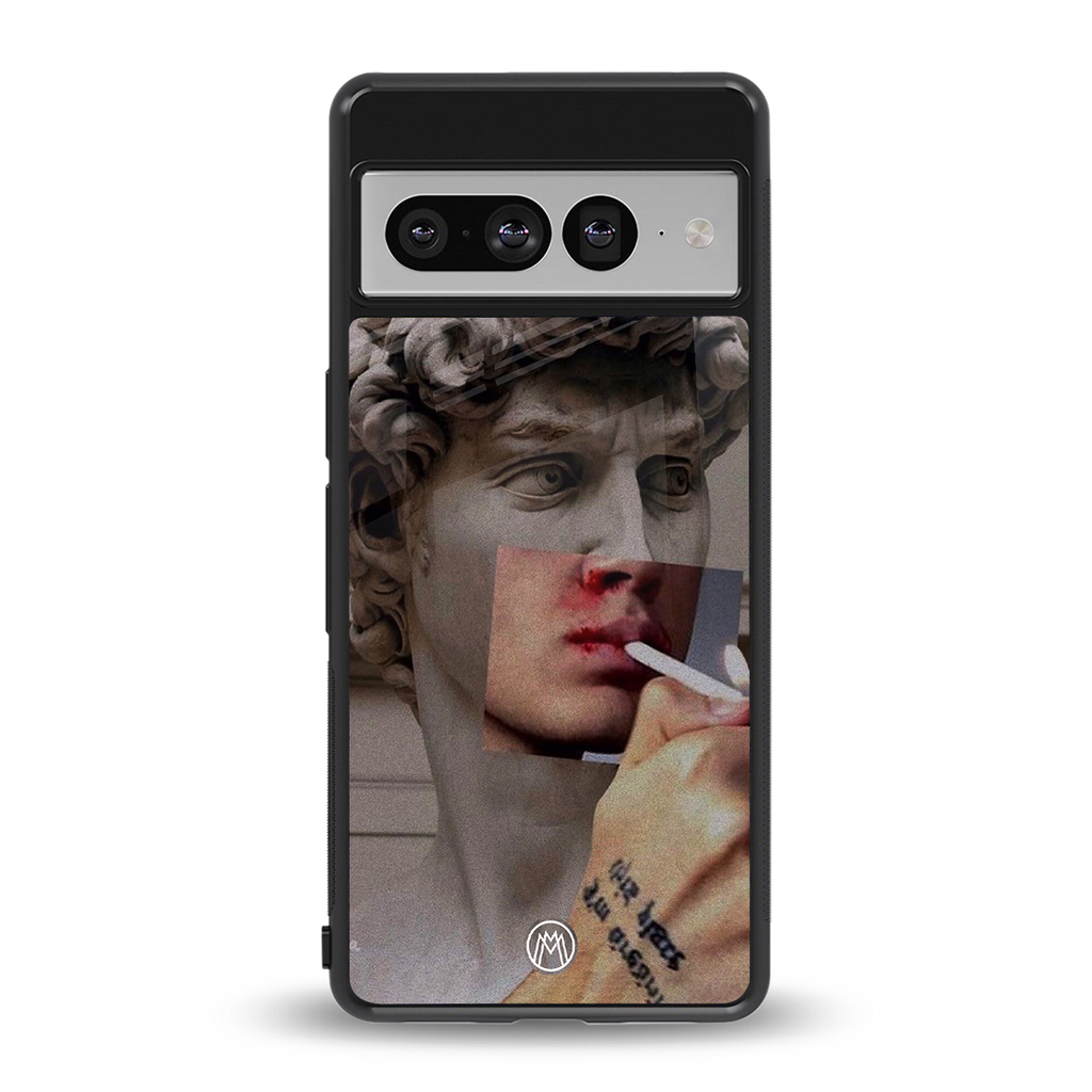 sculpted smoke back phone cover | glass case for google pixel 7 pro