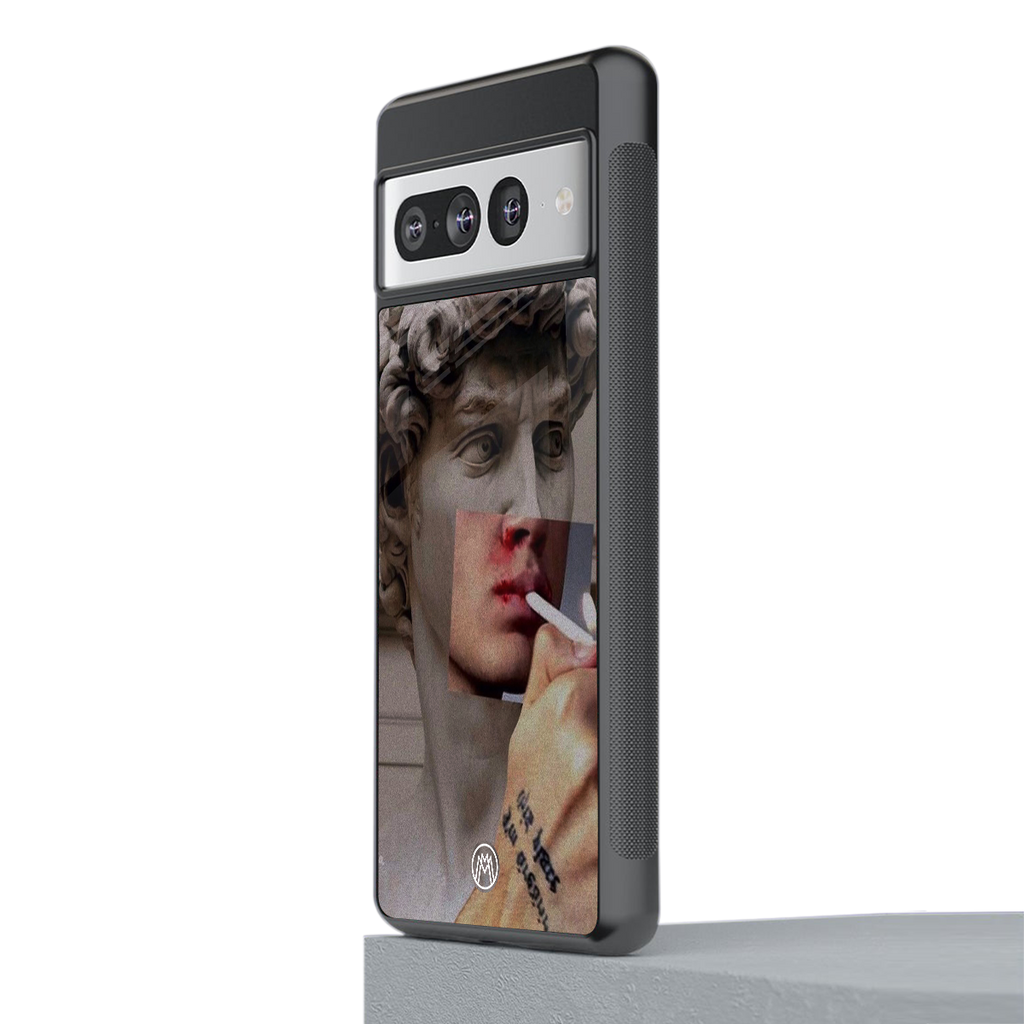 sculpted smoke back phone cover | glass case for google pixel 7 pro