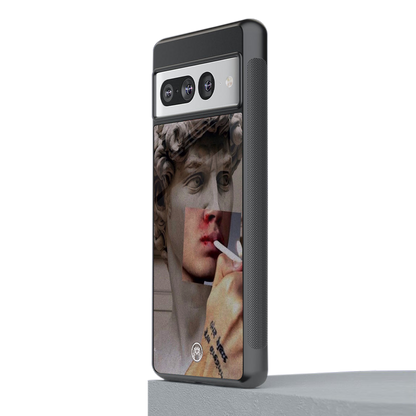 sculpted smoke back phone cover | glass case for google pixel 7 pro