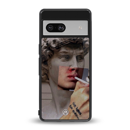 sculpted smoke back phone cover | glass case for Google Pixel 7A
