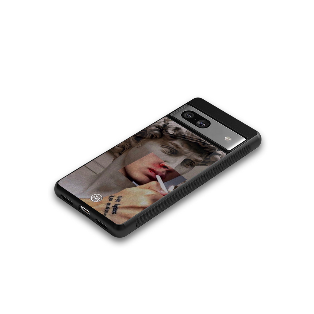 sculpted smoke back phone cover | glass case for Google Pixel 7A