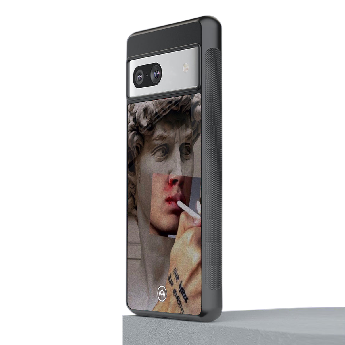 sculpted smoke back phone cover | glass case for Google Pixel 7A