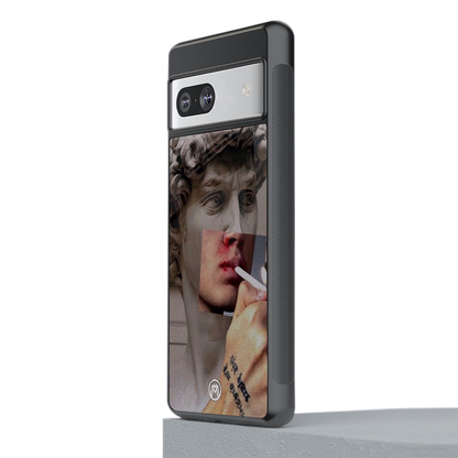 sculpted smoke back phone cover | glass case for Google Pixel 7A