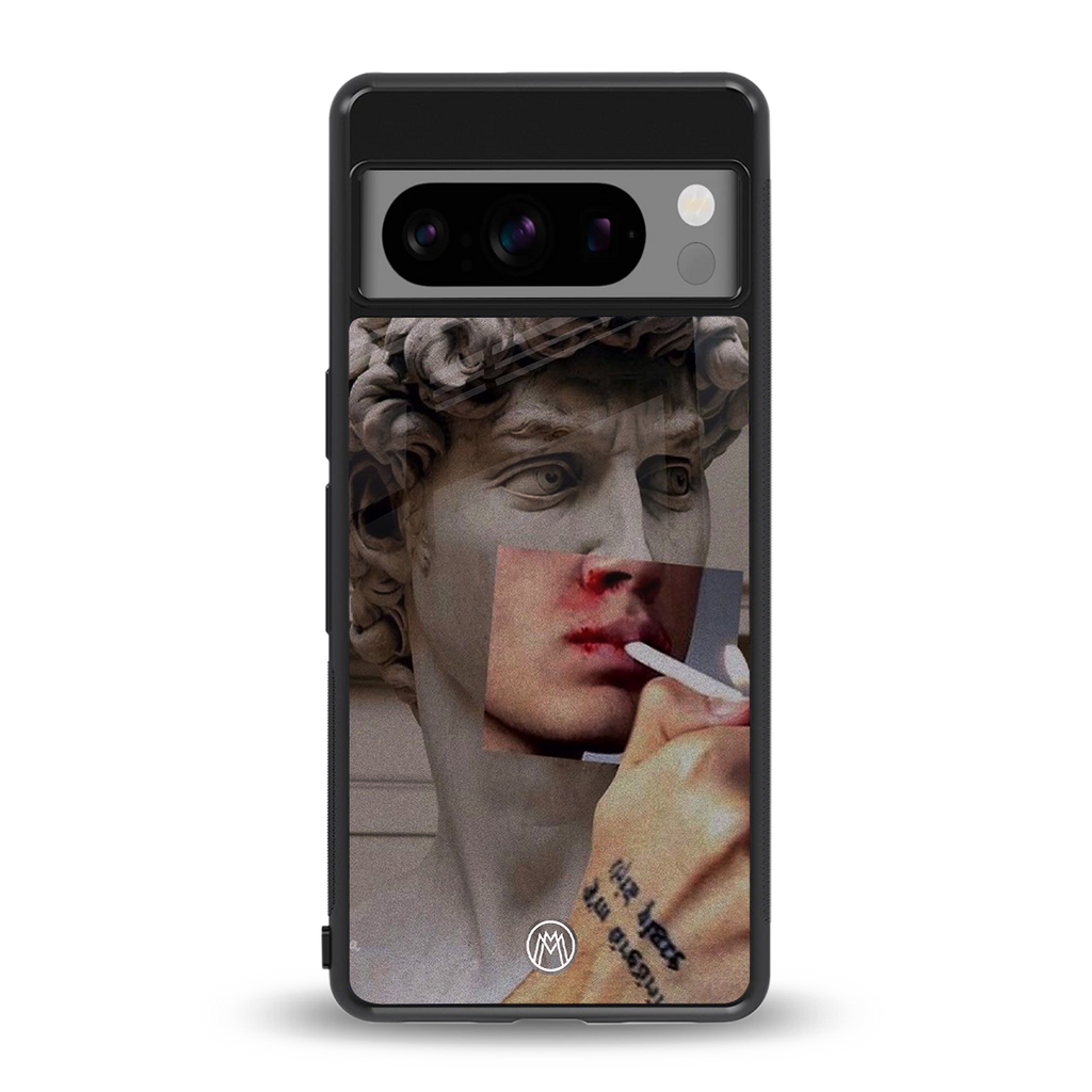 sculpted smoke back phone cover | glass case for google pixel 8 pro
