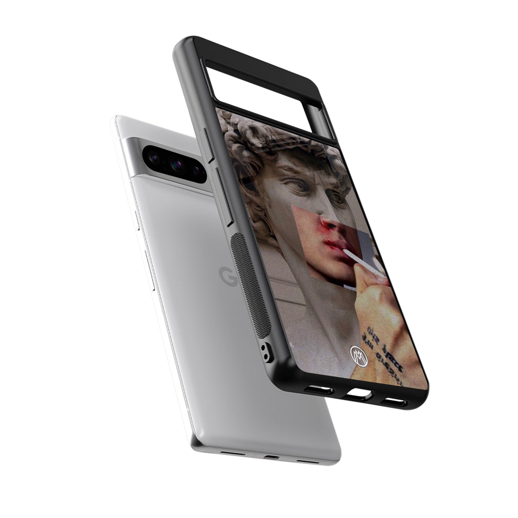 sculpted smoke back phone cover | glass case for google pixel 8 pro