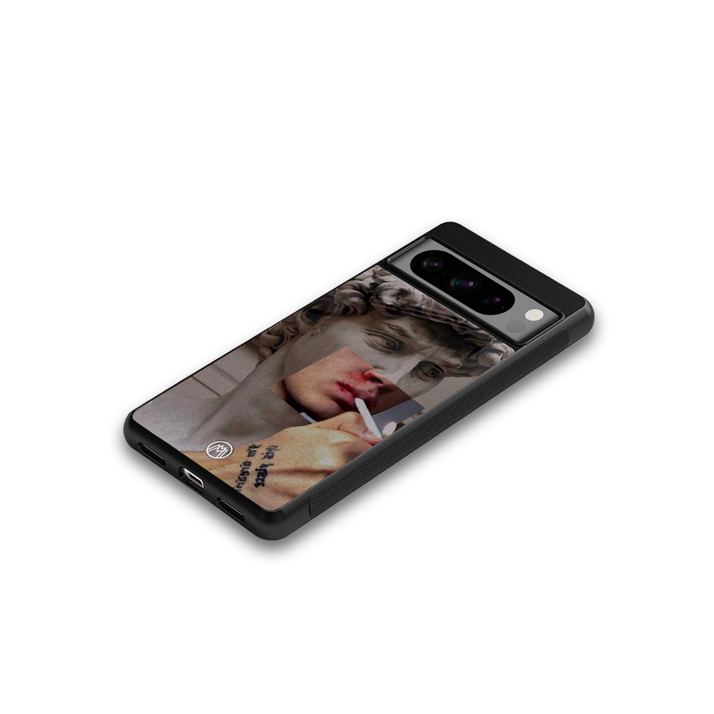 sculpted smoke back phone cover | glass case for google pixel 8 pro