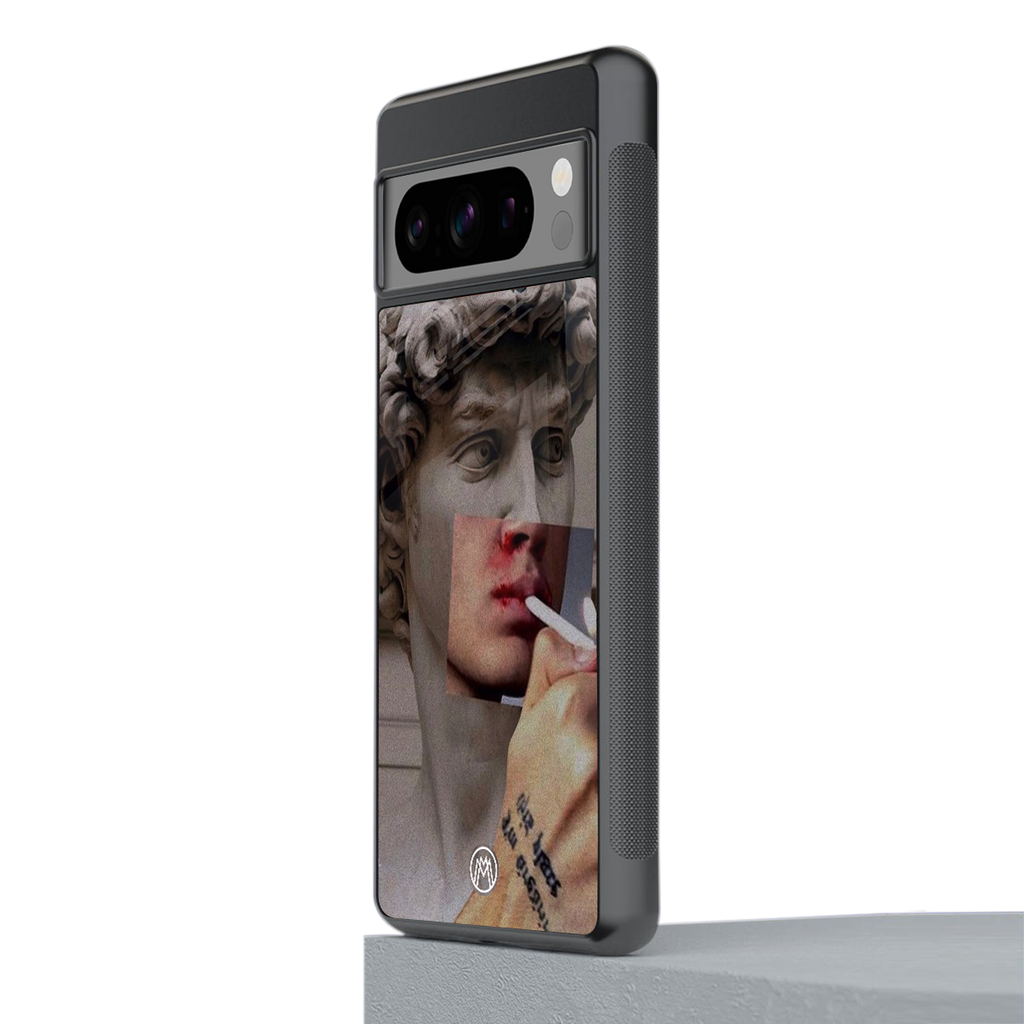 sculpted smoke back phone cover | glass case for google pixel 8 pro