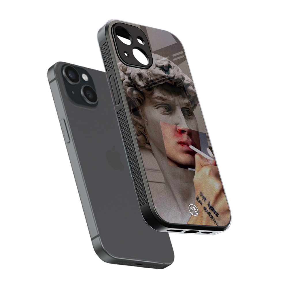 sculpted smoke back phone cover | glass case for iphone 15
