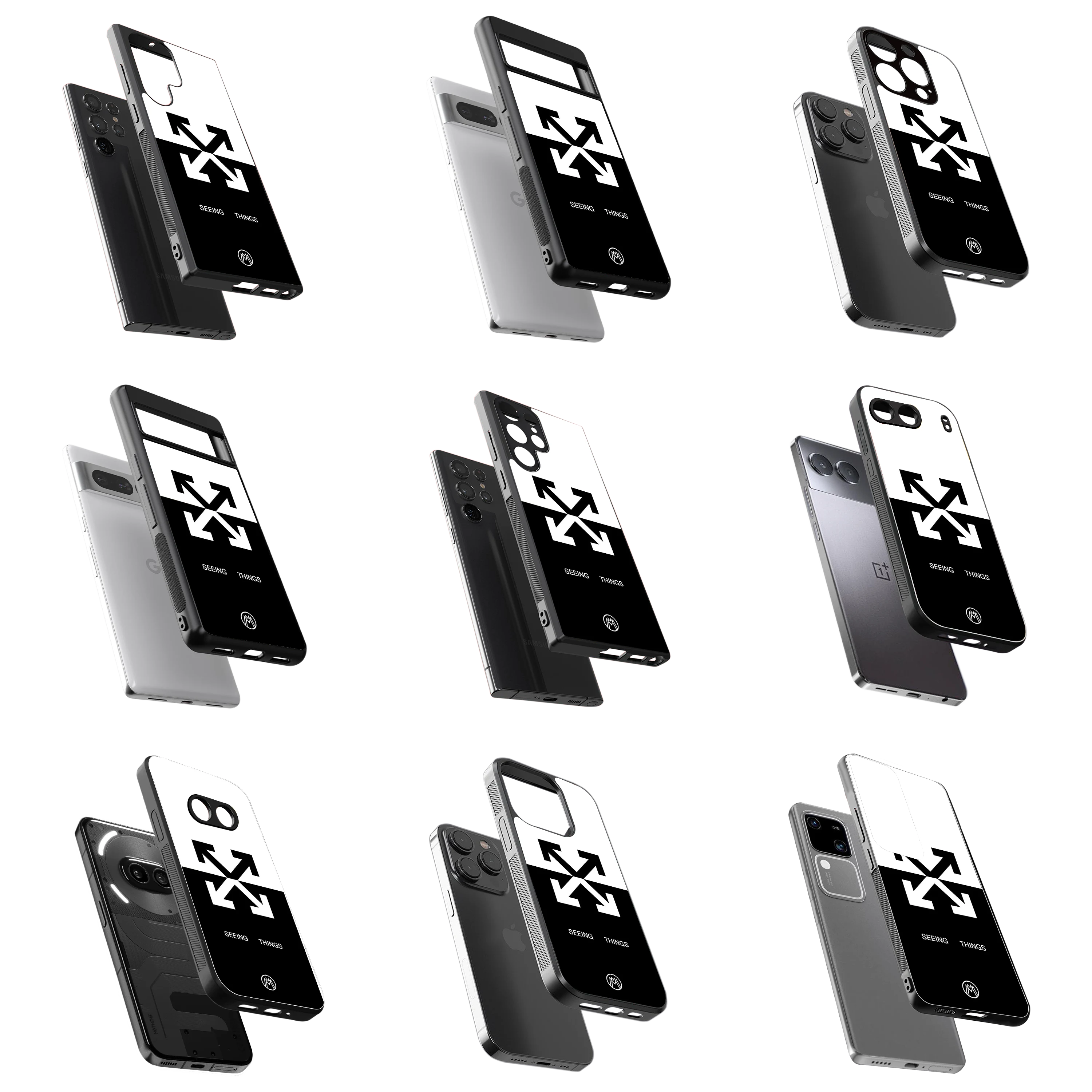 Durable Glass Back Mobile Case for iPhone, Samsung, OnePlus, Google Pixel, Redmi, Vivo, Oppo