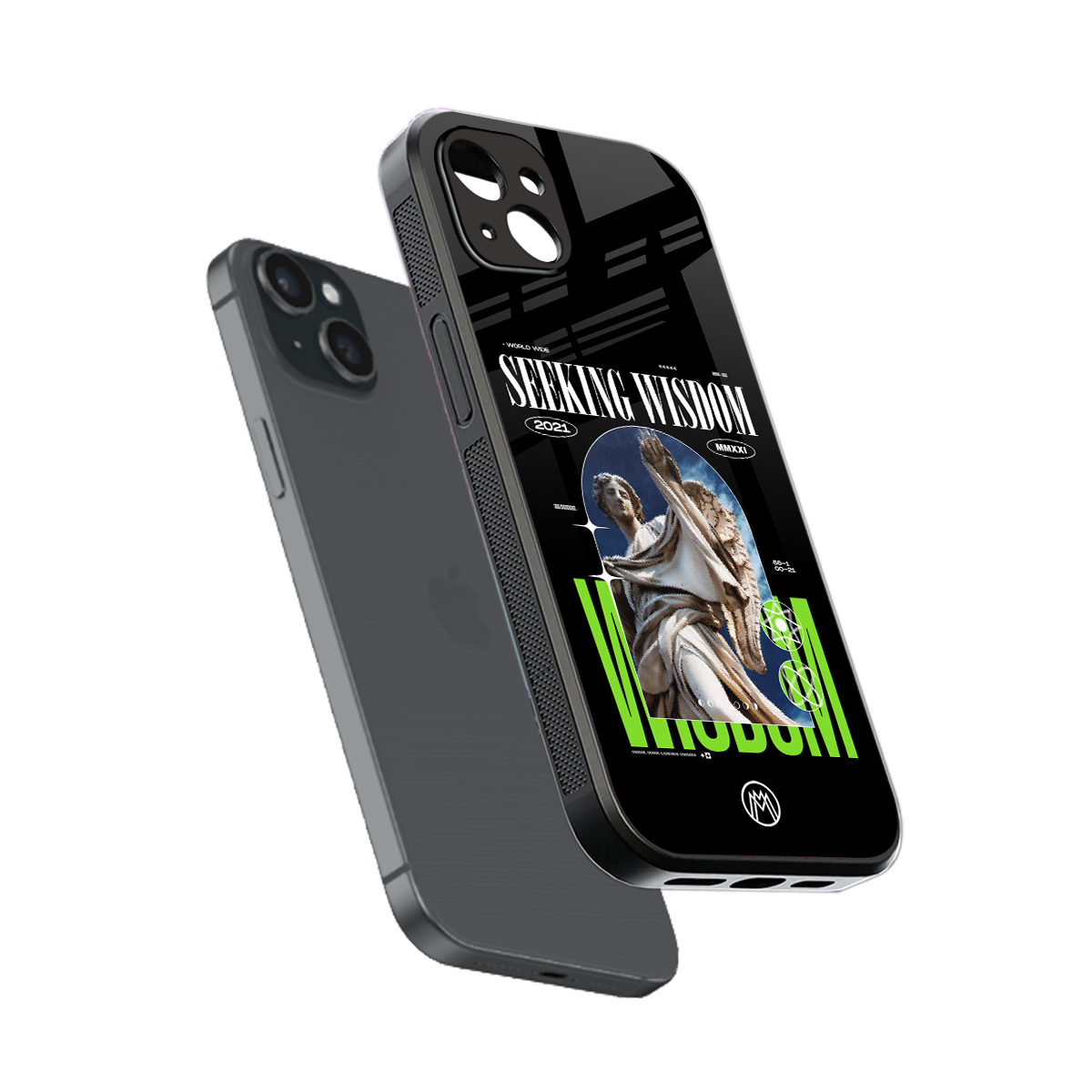 seeking wisdom back phone cover | glass case for iphone 15 plus