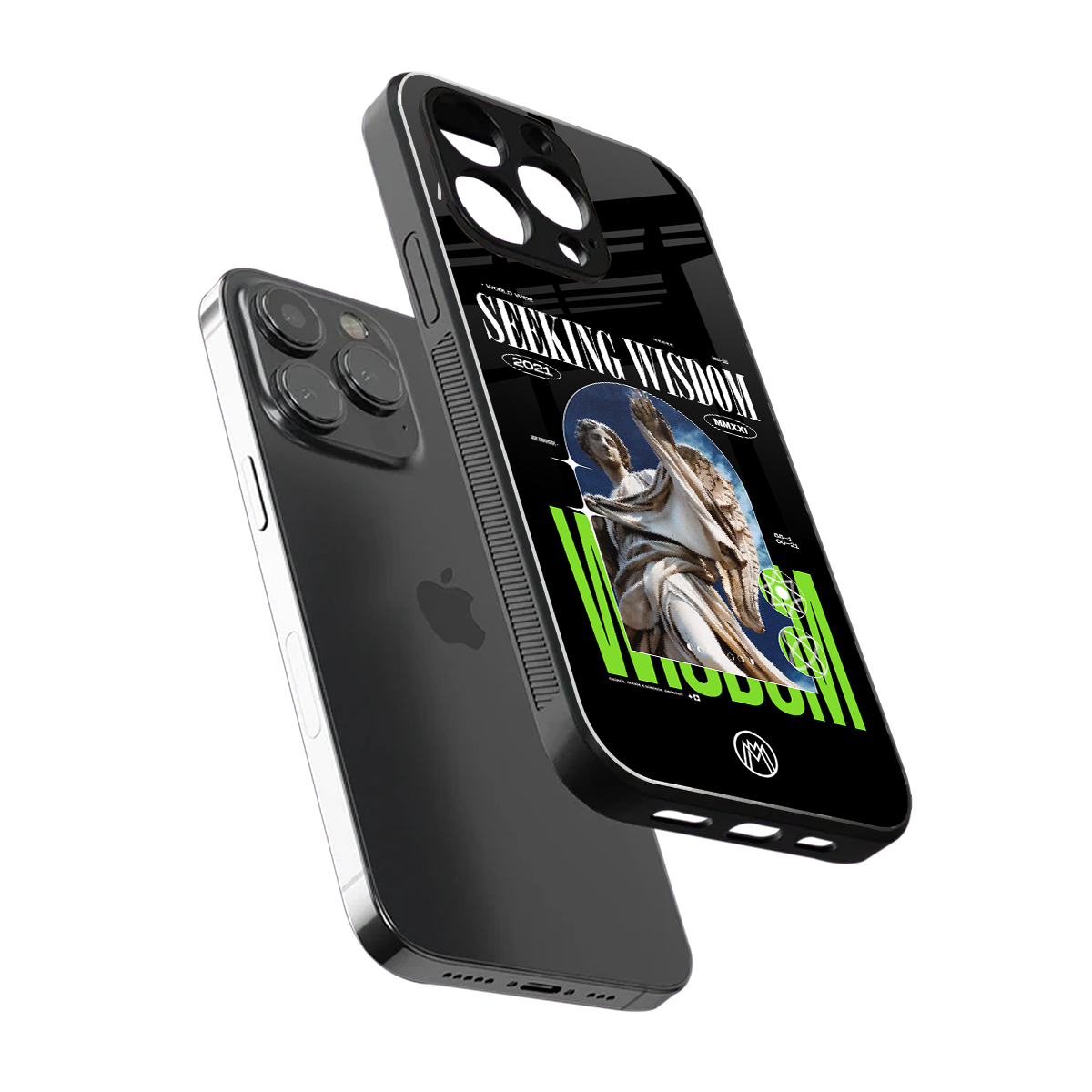 seeking wisdom back phone cover | glass case for iphone 15 pro max