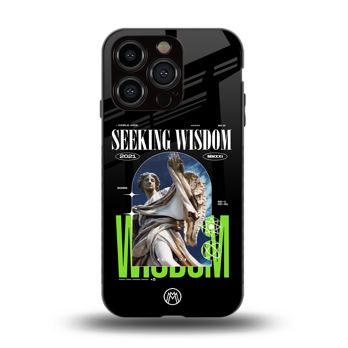 seeking wisdom back phone cover | glass case for iphone 14 pro