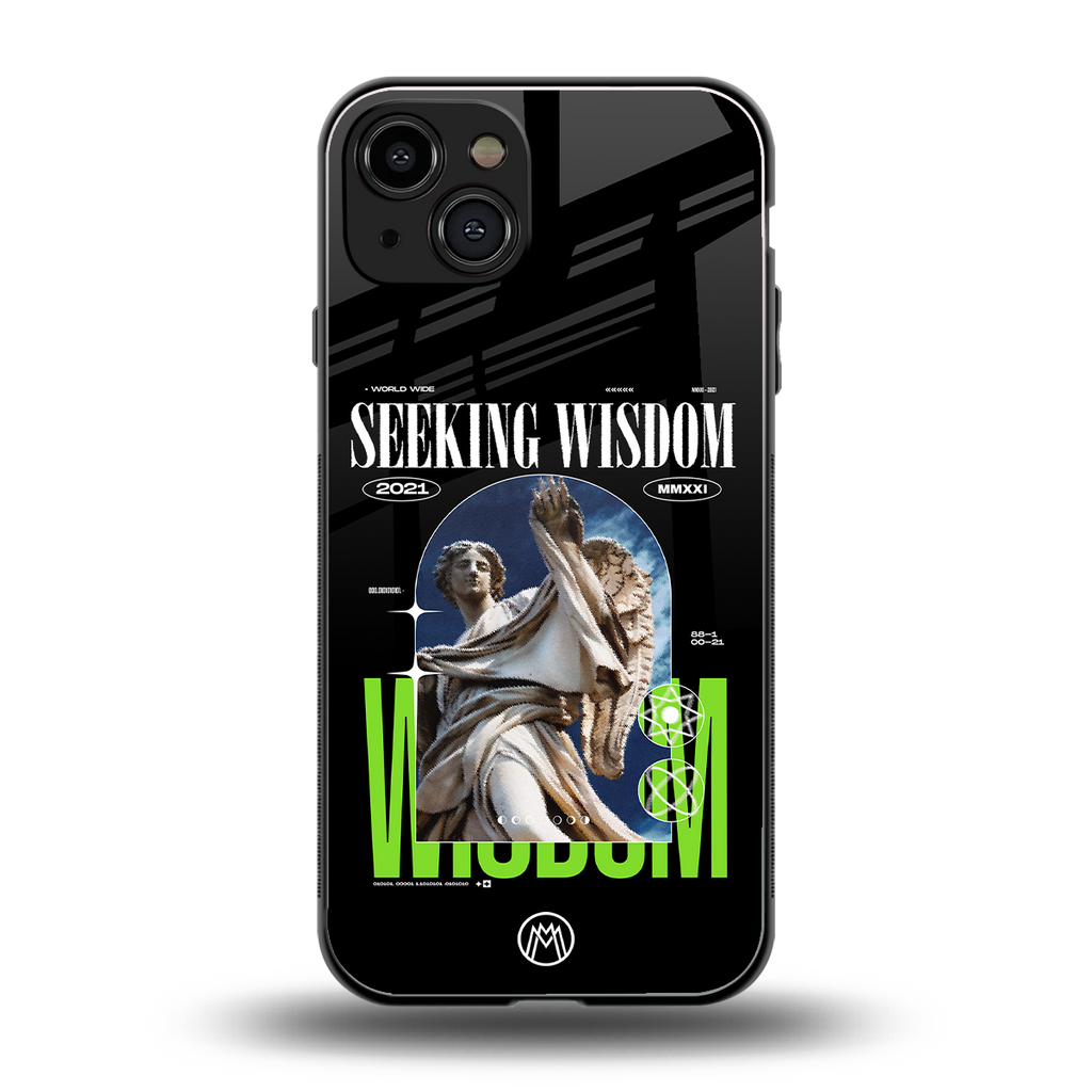 seeking wisdom back phone cover | glass case for iphone 15