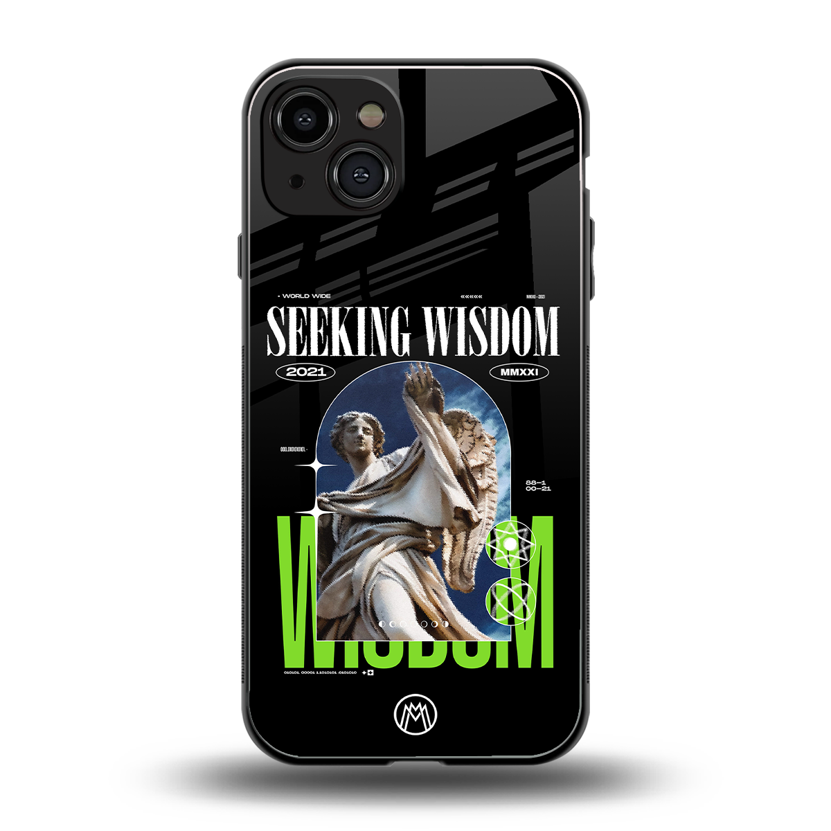 seeking wisdom back phone cover | glass case for iphone 15