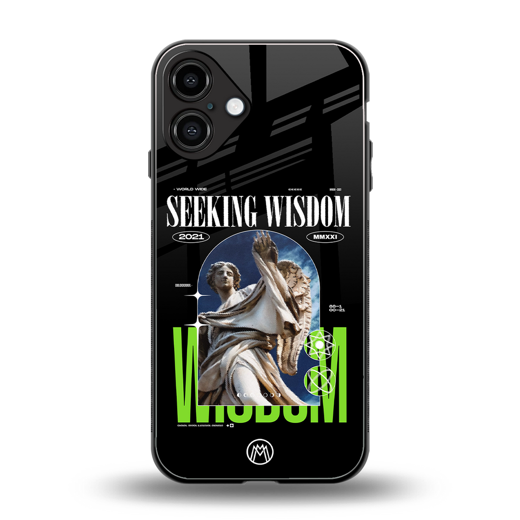 seeking wisdom back phone cover | glass case for iphone 16 plus