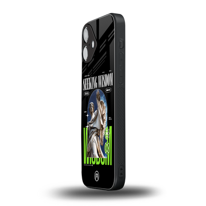 seeking wisdom back phone cover | glass case for iphone 16 plus