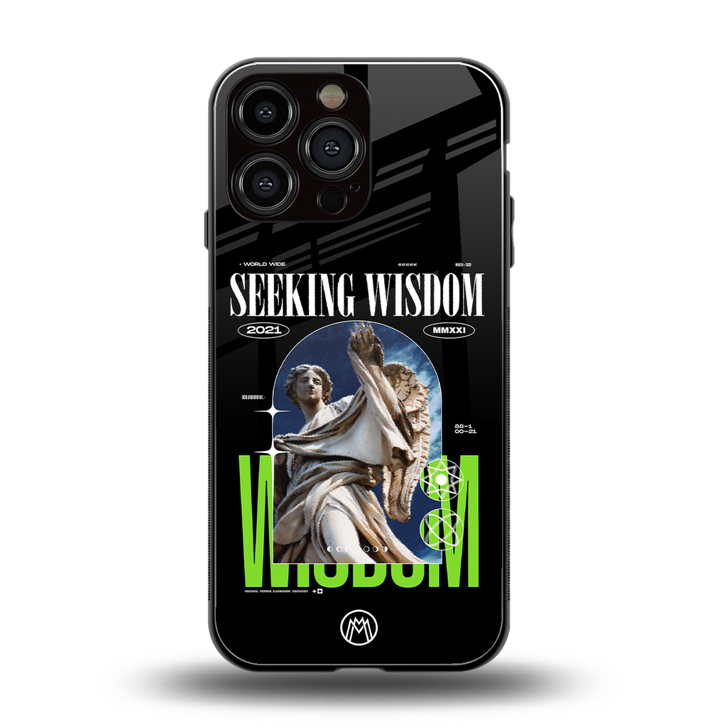 seeking wisdom back phone cover | glass case for iphone 16 pro max