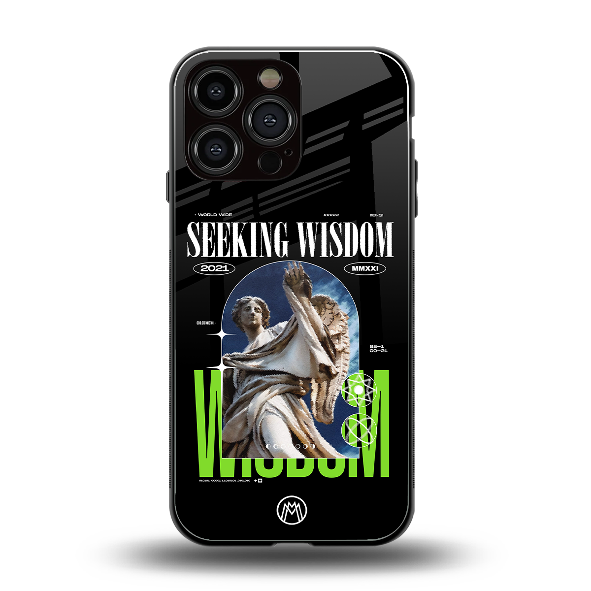 seeking wisdom back phone cover | glass case for iphone 16 pro max