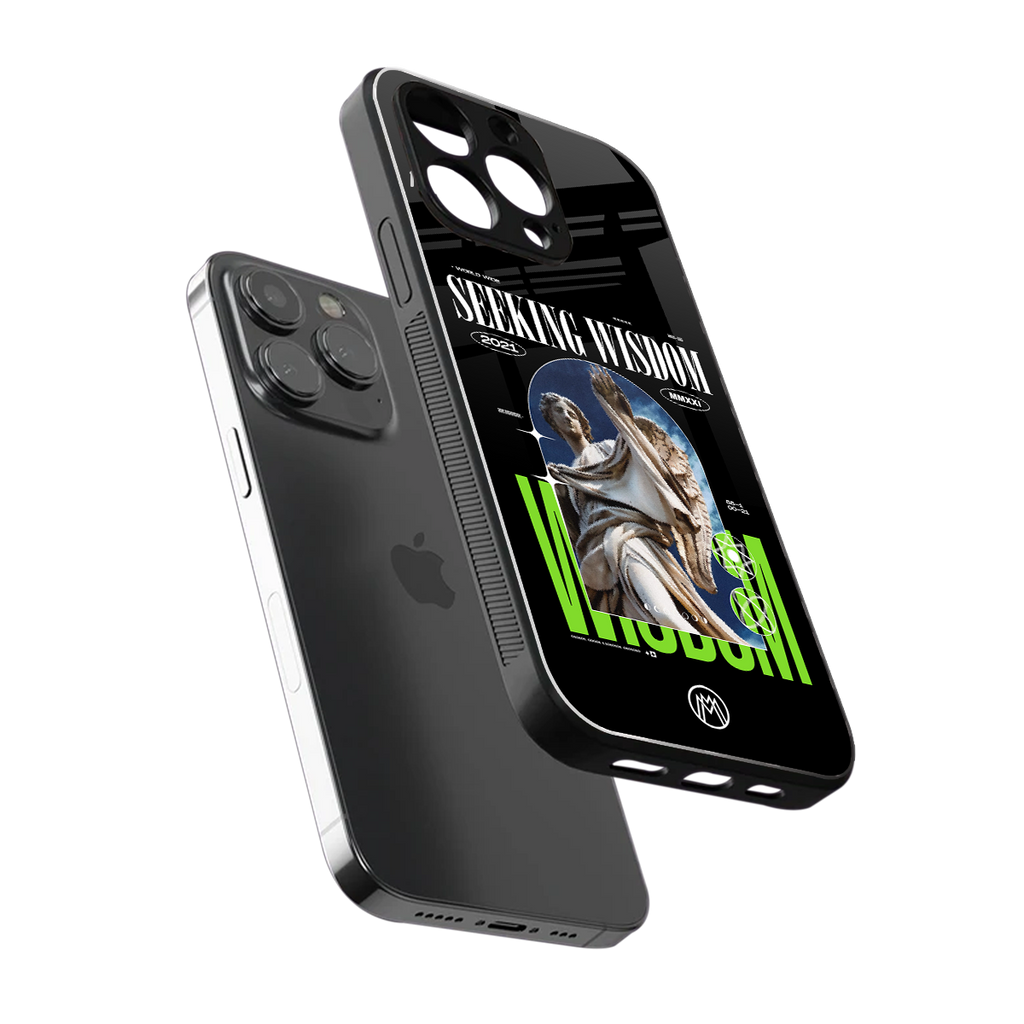 seeking wisdom back phone cover | glass case for iphone 16 pro max