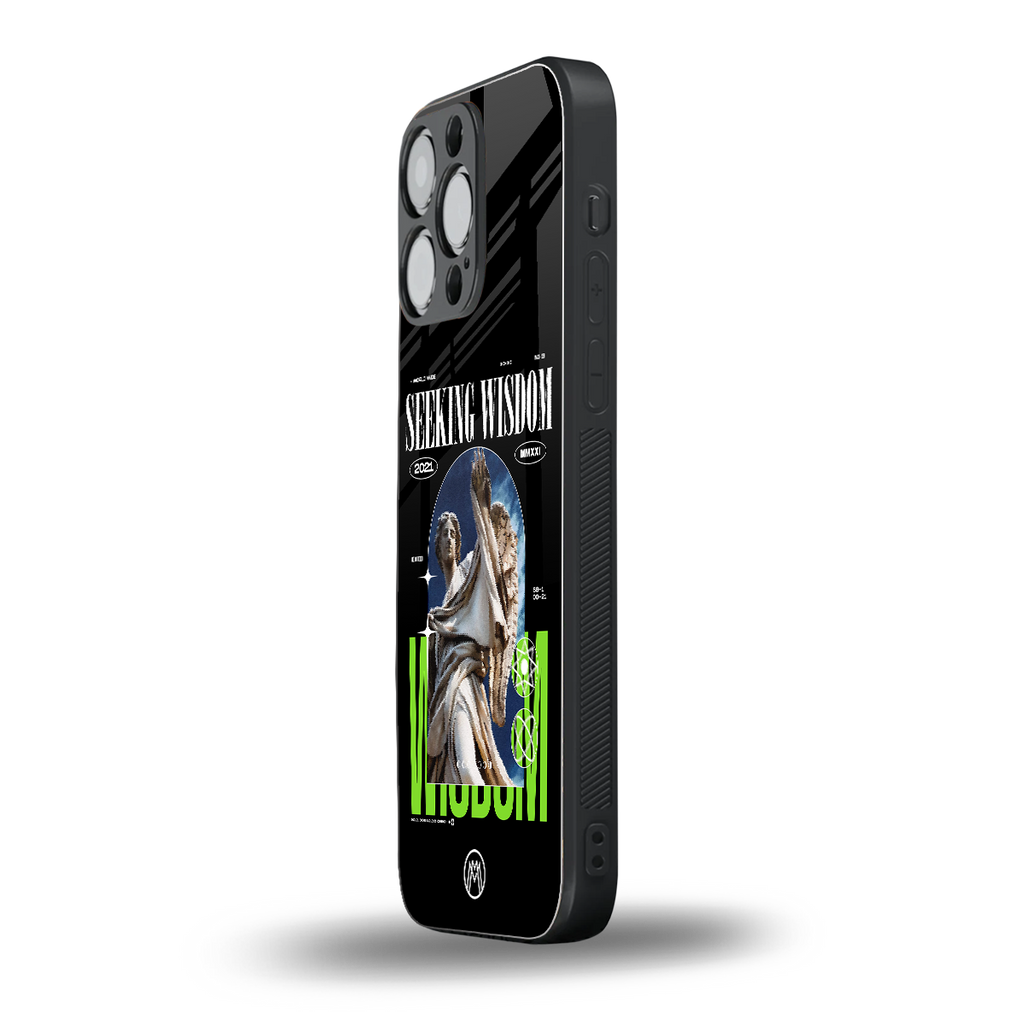 seeking wisdom back phone cover | glass case for iphone 16 pro max