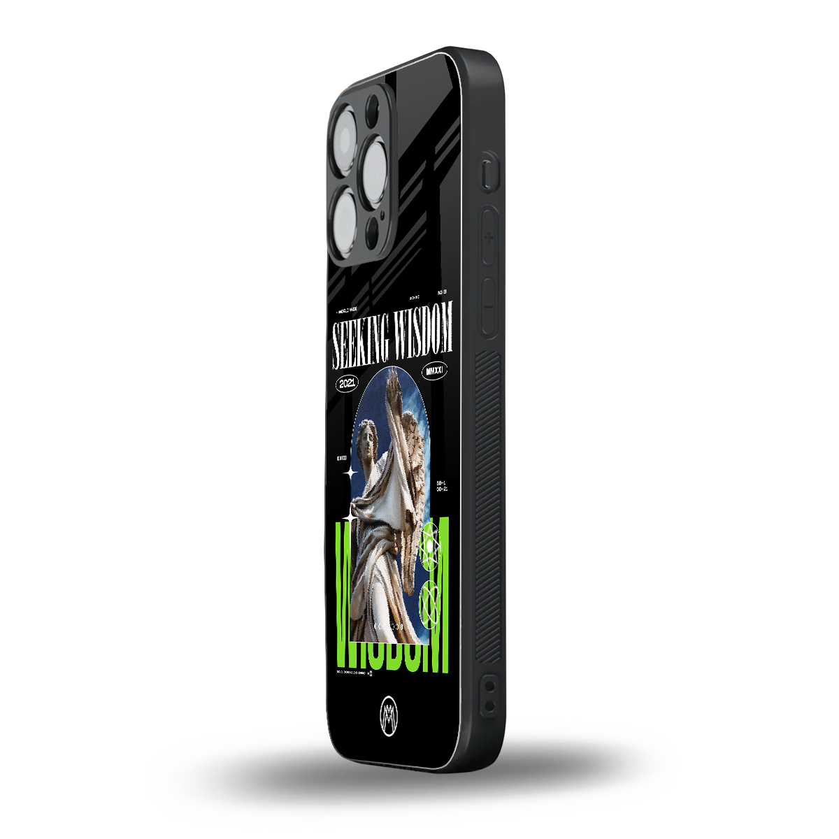 seeking wisdom back phone cover | glass case for iphone 16 pro max