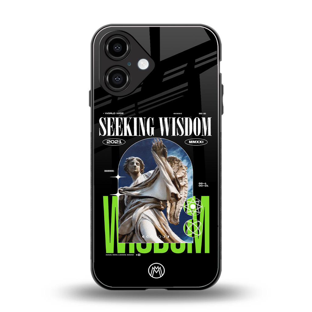 seeking wisdom back phone cover | glass case for iphone 16