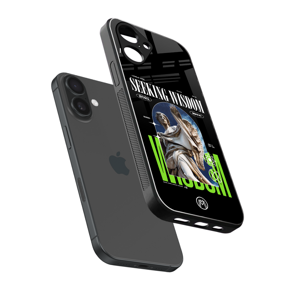 seeking wisdom back phone cover | glass case for iphone 16
