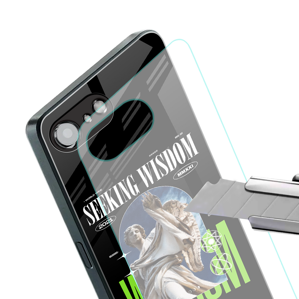 seeking wisdom back phone cover | glass case for iphone 16e