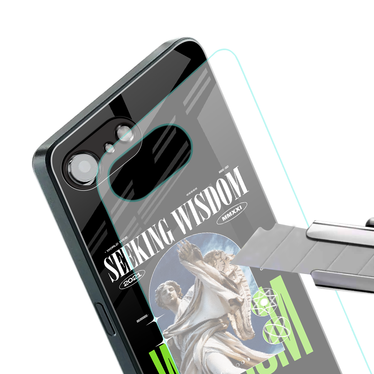 seeking wisdom back phone cover | glass case for iphone 16e